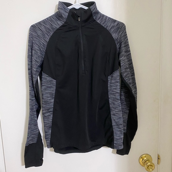 Danskin Now Tops - Quarter zip grey and black